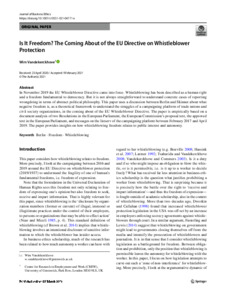 Greenwich Academic Literature Archive - Is It freedom? The coming about ...
