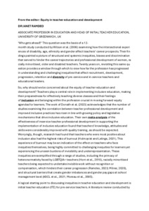 Greenwich Academic Literature Archive - From the editor: Equity in ...