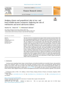 Greenwich Academic Literature Archive - Hedging climate and ...