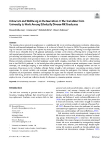 Greenwich Academic Literature Archive - Ostracism and wellbeing in the ...